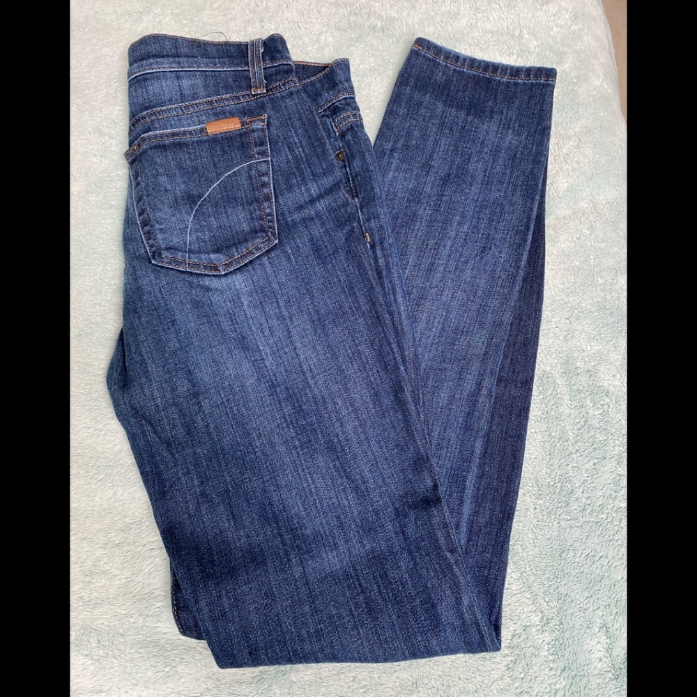 Joes Straight leg jeans with plaid pockets.